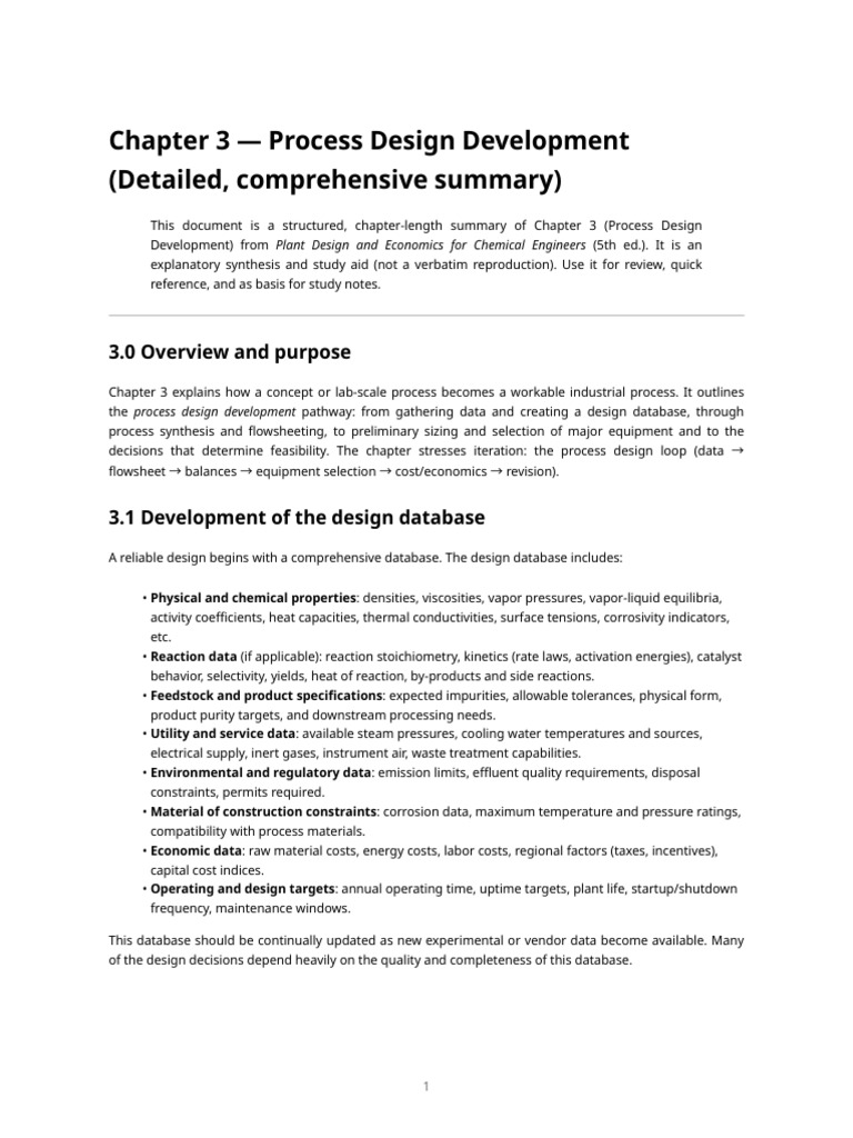 Process Design Development Overview | PDF | Chemical Reactor | Recycling