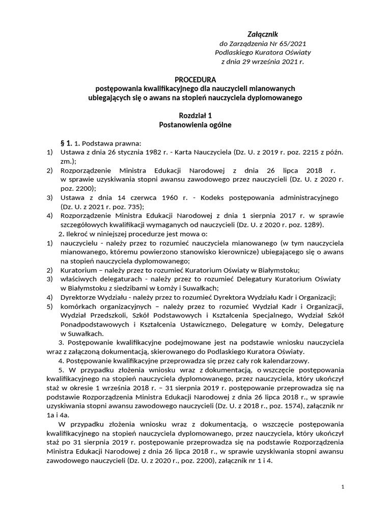 Procedura Awans 2021 | PDF
