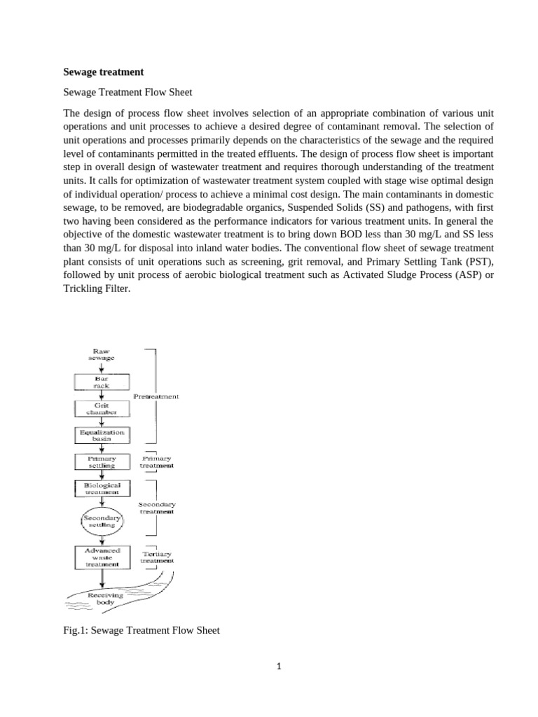 Sewage Treatment Process Flow Design | PDF | Sewage Treatment ...