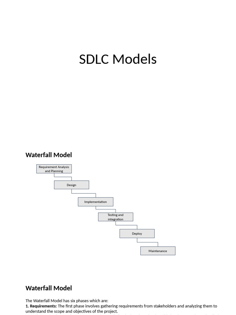 Overview of SDLC Models and Their Phases | PDF | Software Prototyping ...