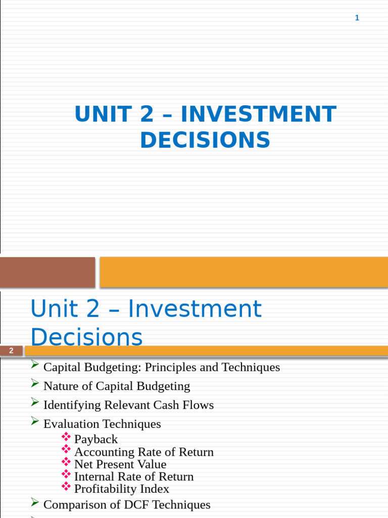 Capital Budgeting Techniques Explained | PDF | Net Present Value ...