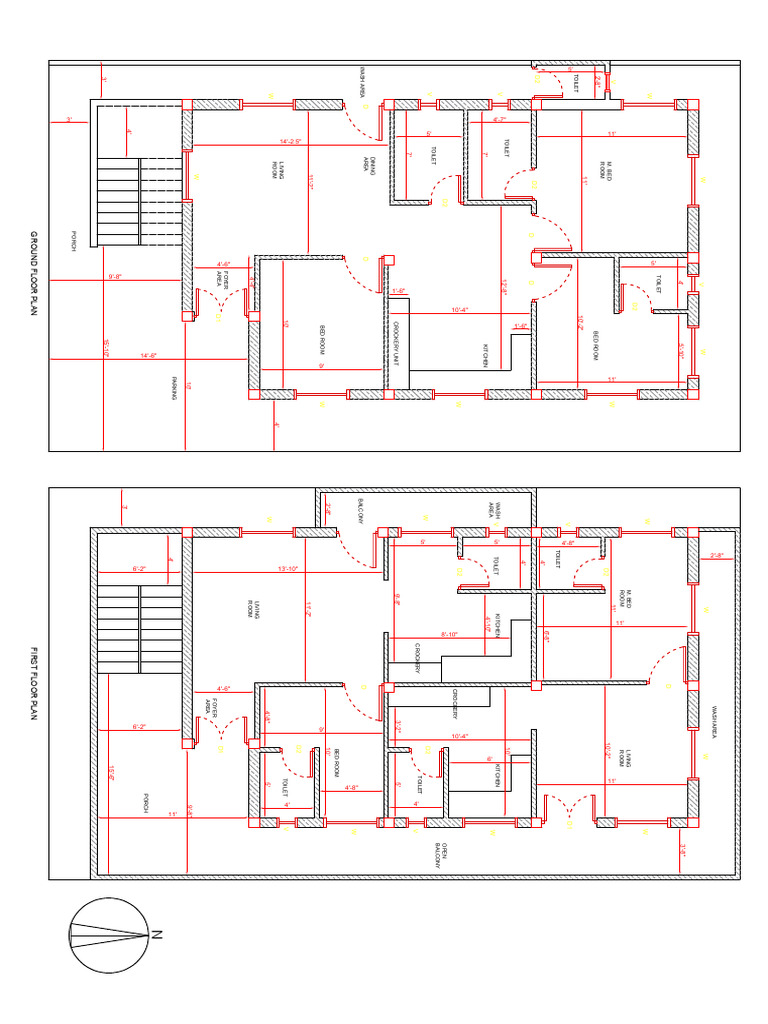FINAL 2D PLAN (G+1) | PDF | Room | Home