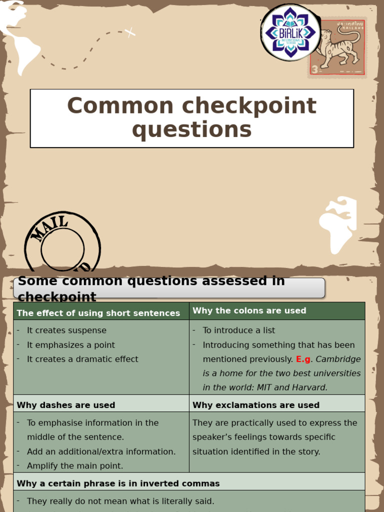 Common Checkpoint Questions Explained | PDF | Sentence (Linguistics ...