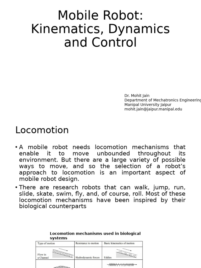 Mobile Robot Locomotion Mechanisms | PDF | Stability Theory ...