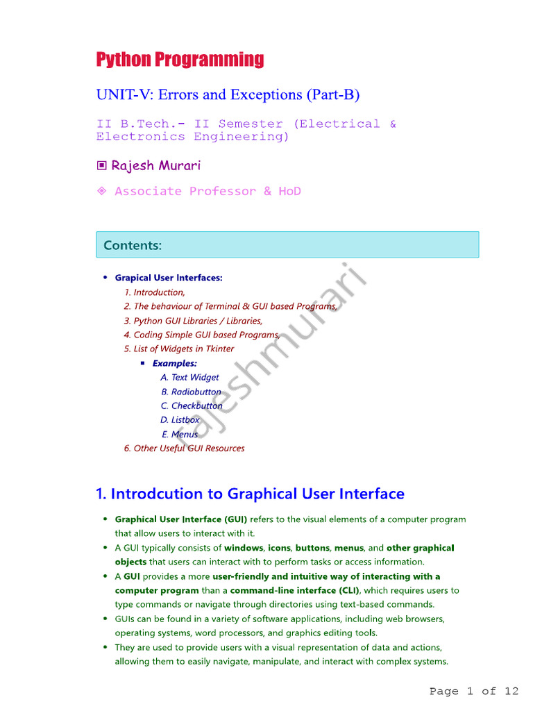 Python Proramming Student (Unit 5 Part 2) | PDF