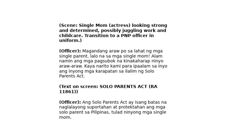 Single Mom Script 1 | PDF