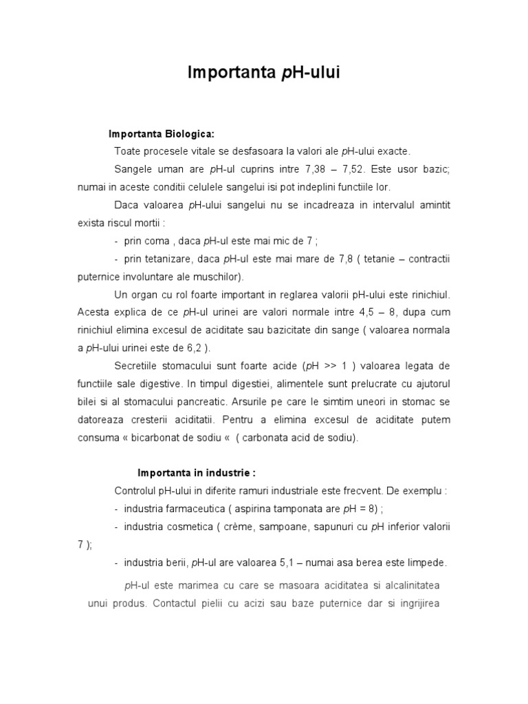 Importanta Ph