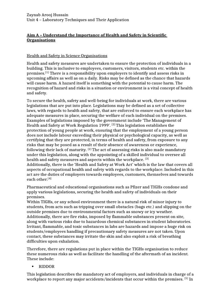UNIT 4 - AIM A | PDF | Occupational Safety And Health | Safety