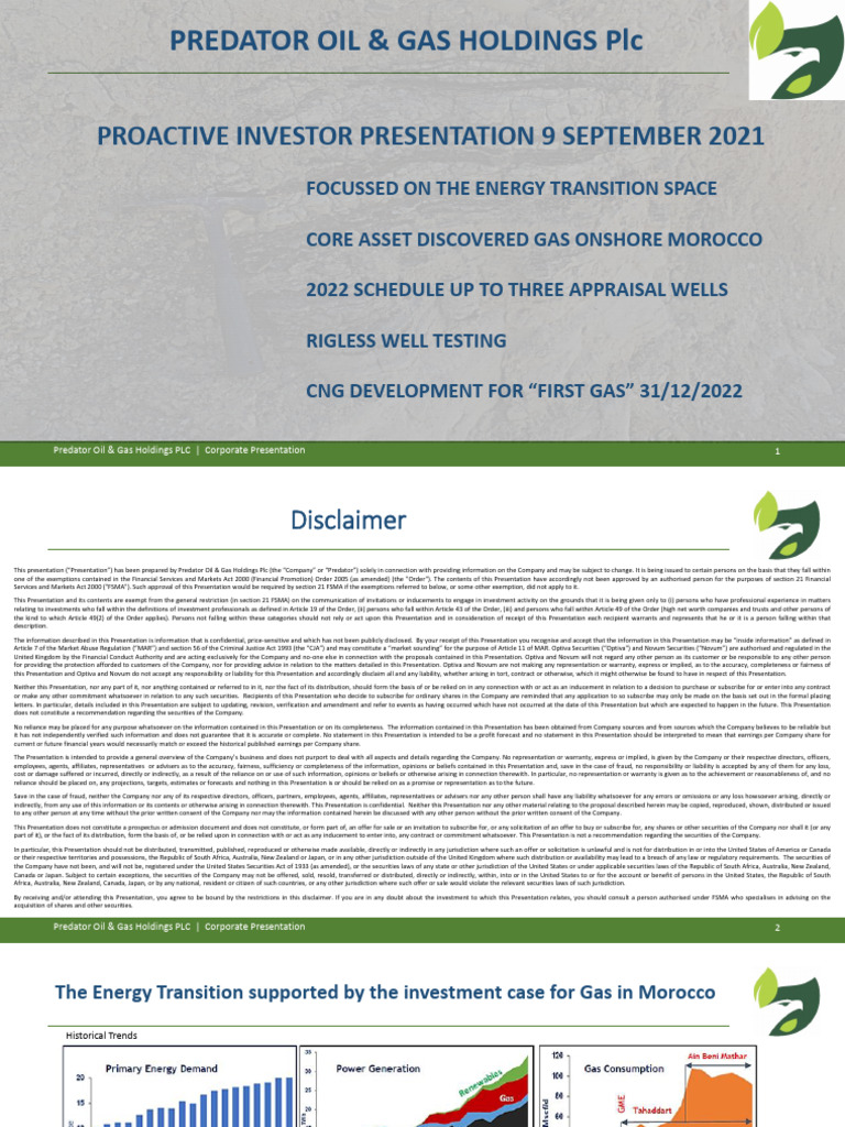 Predator Oil & Gas Corporate Overview | PDF | Natural Gas | Petroleum ...