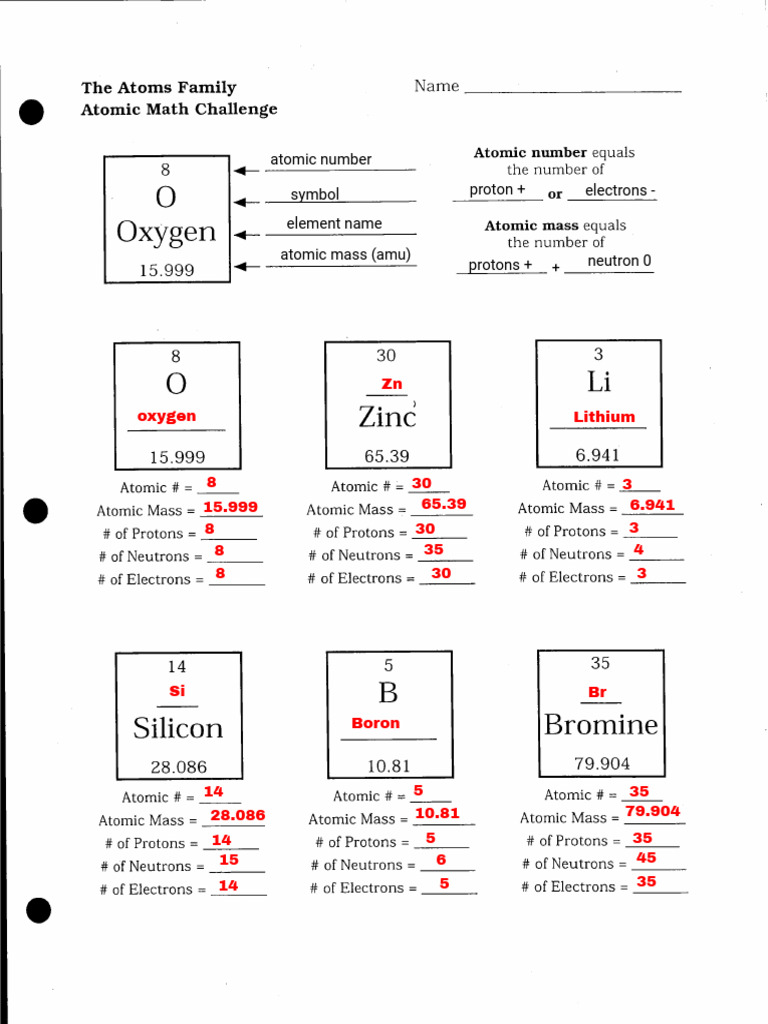 Atomic Number and Mass Reference Guide | PDF | Atoms | Proton