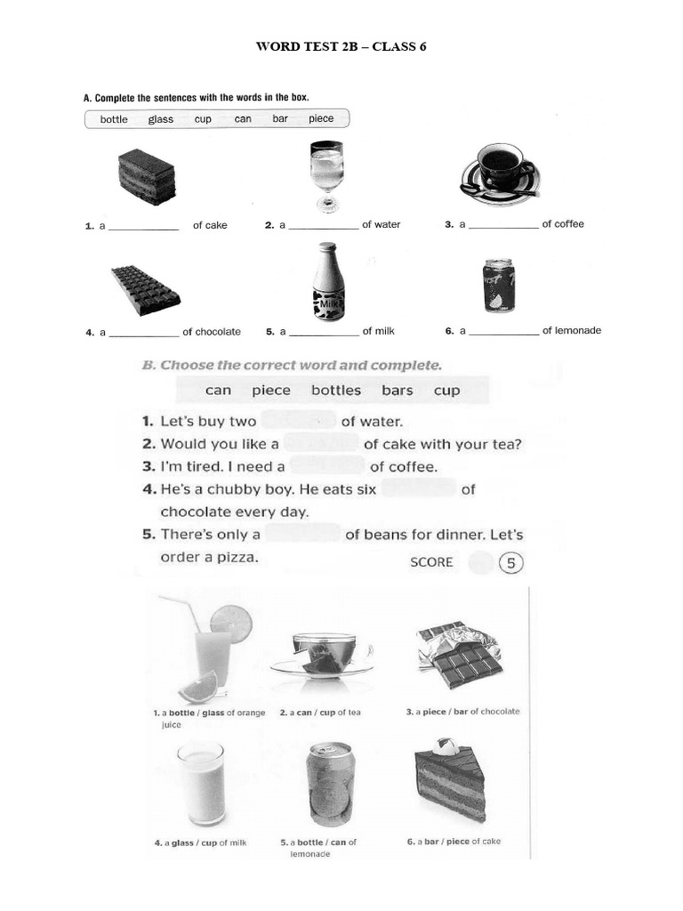 Word Test Exercises for Class 5-8 | PDF