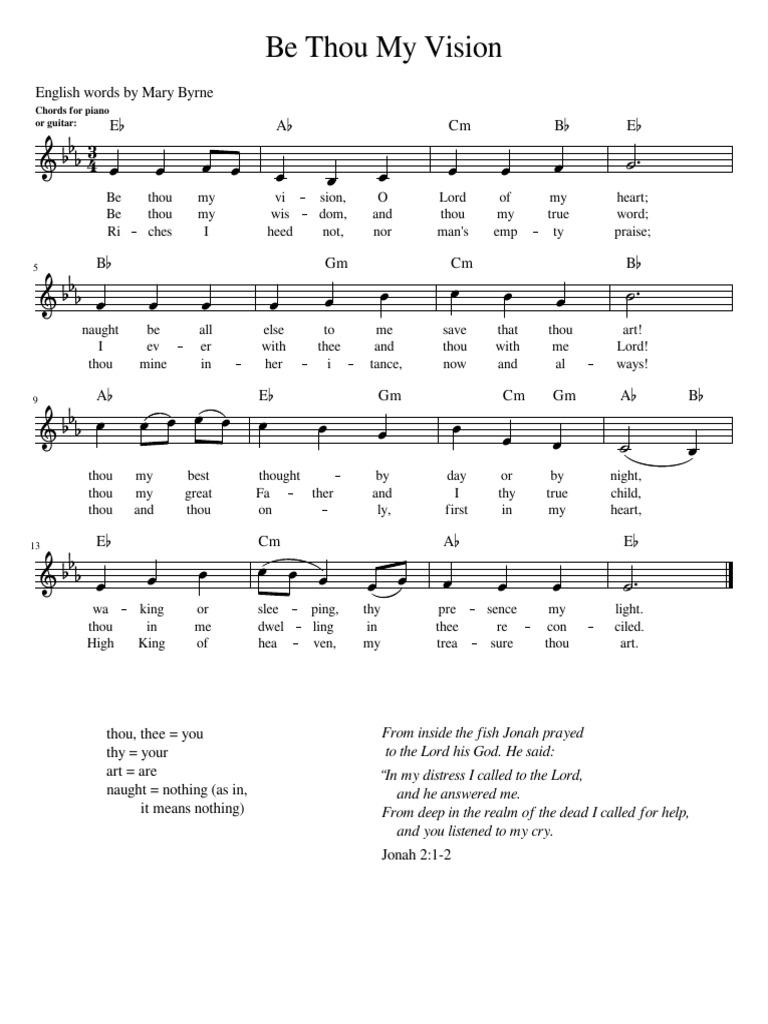 Exciting Be Thou My Vision Pdf Pictures