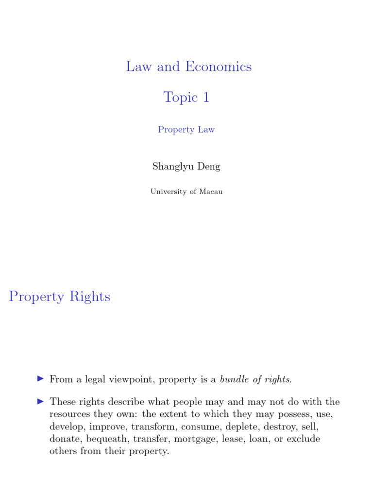 Understanding Property Rights in Economics | PDF | Microeconomics ...