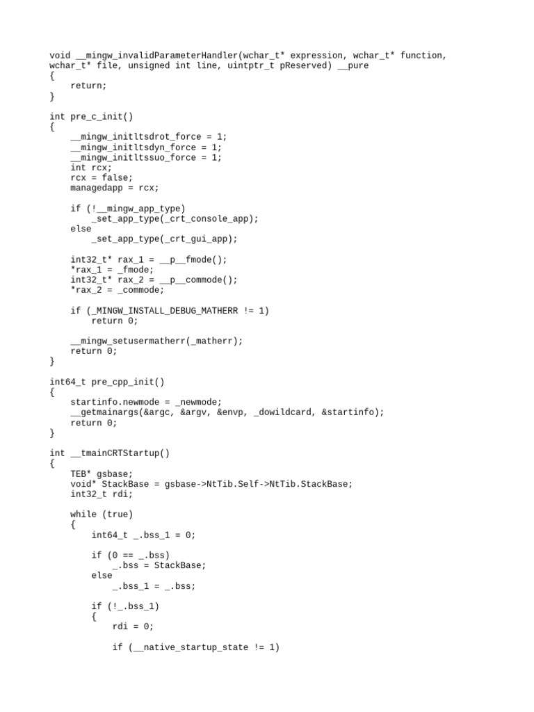 MinGW Runtime Initialization Code | PDF | North Carolina | Computer Science