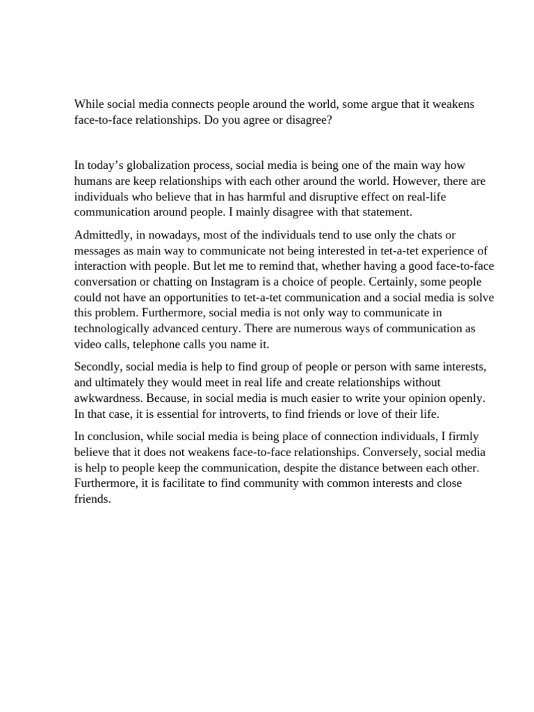 Impact of Social Media on Relationships | PDF | Climate Change ...