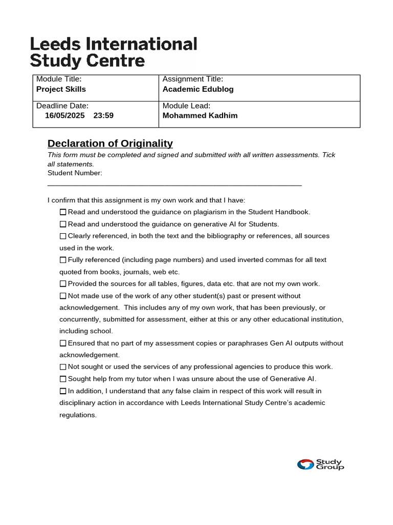 Edublog Resit Submission Template | PDF