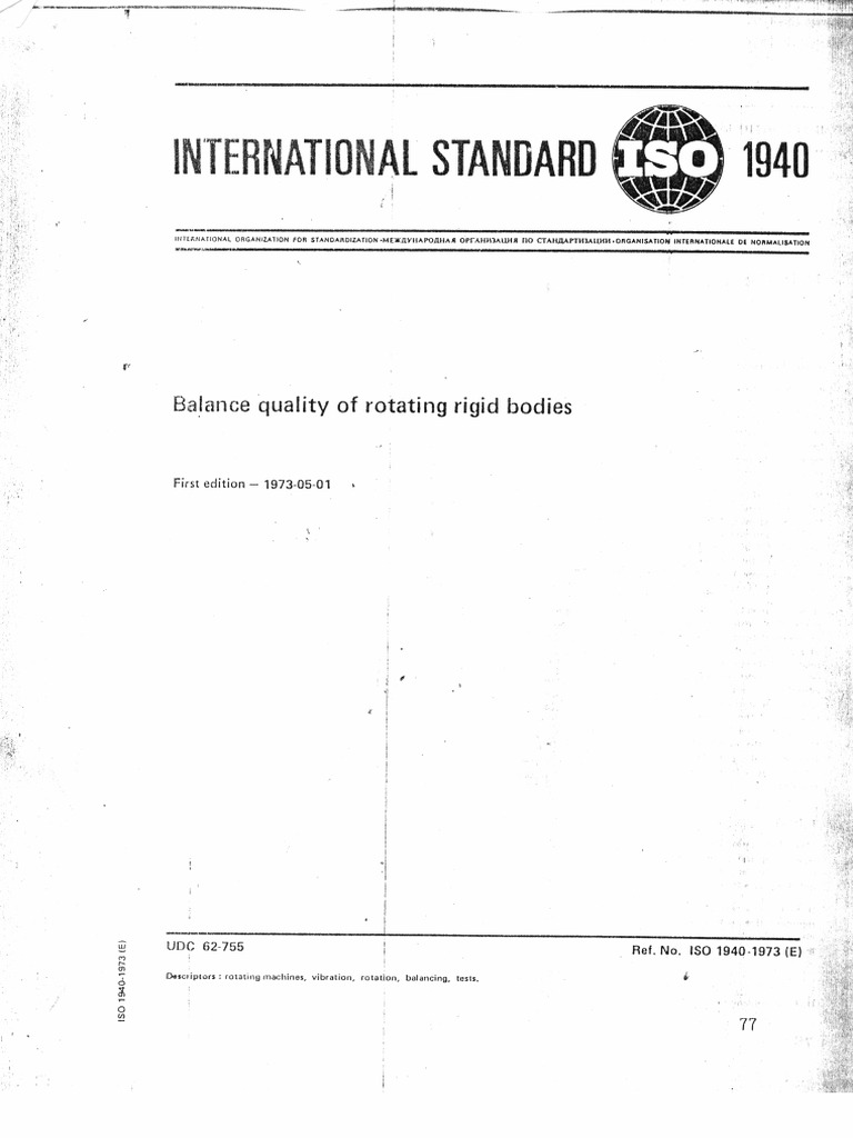 Iso 1940 | PDF