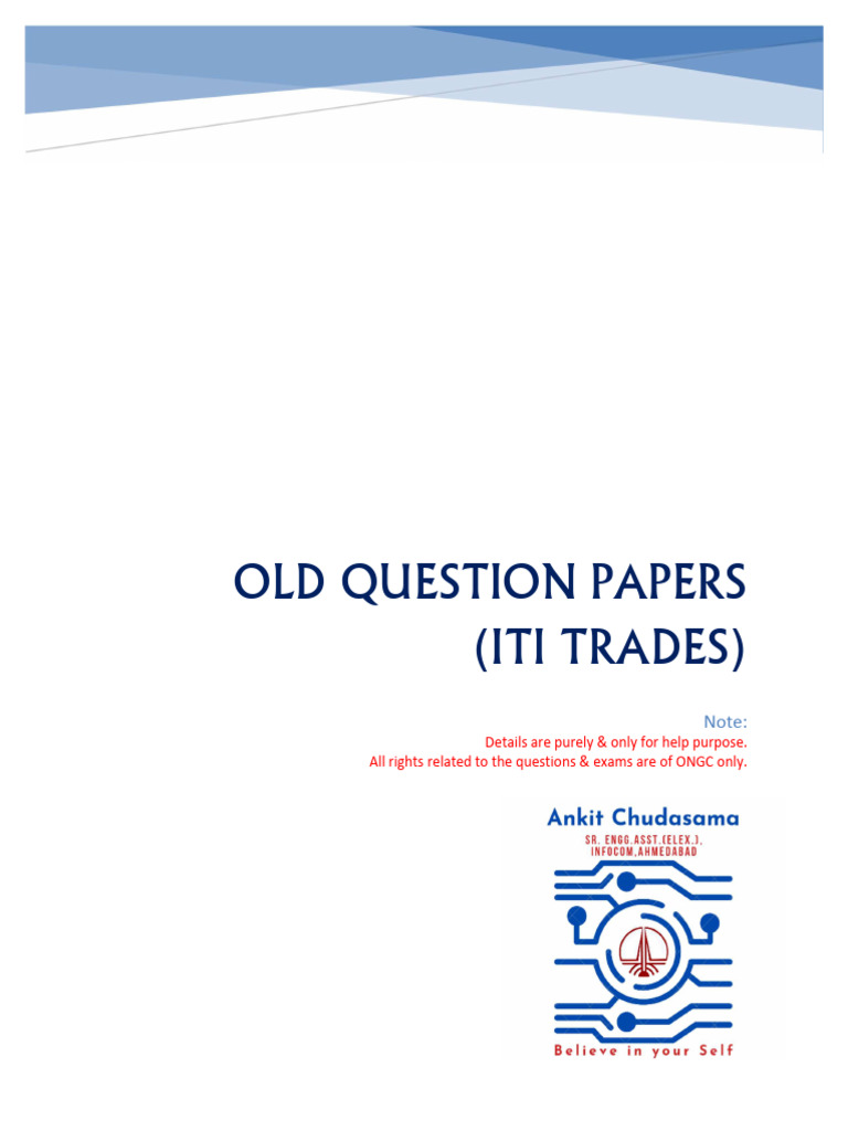 ITI Trades Old Question Papers | PDF | Optimism | Screw