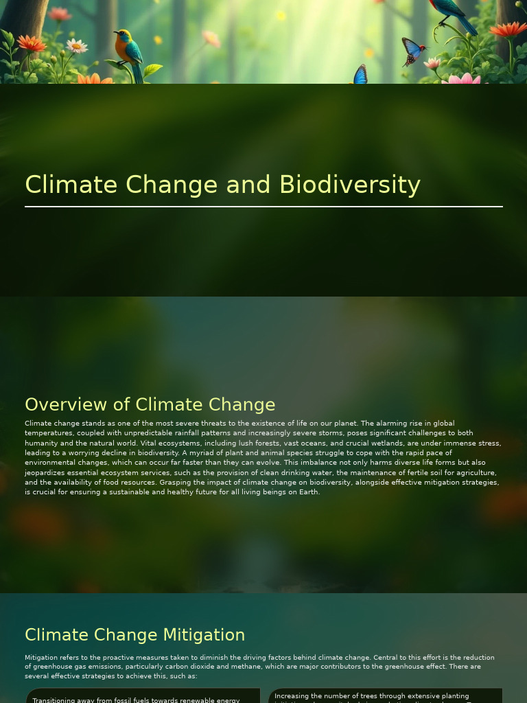 Climate Change and Biodiversity | PDF | Climate Change | Climate Change ...