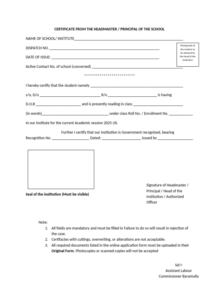 School Certificate Template for Students | PDF