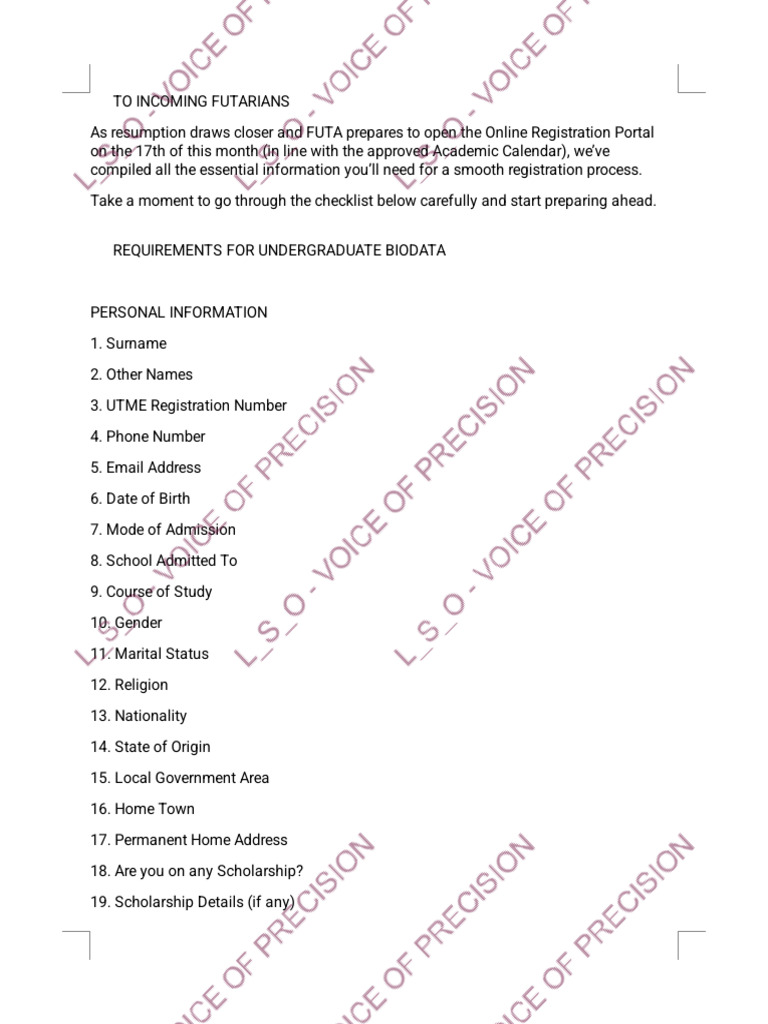 Bio-data Registration Details by L_s_o. | PDF