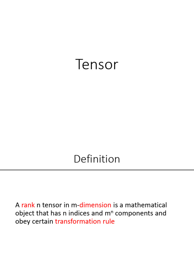 Understanding Rank n Tensors and Matrices | PDF