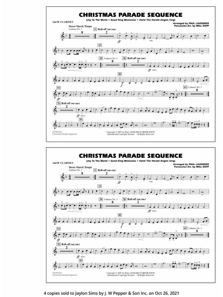 03 Clarinet 2 - Christmas Parade Sequence | PDF