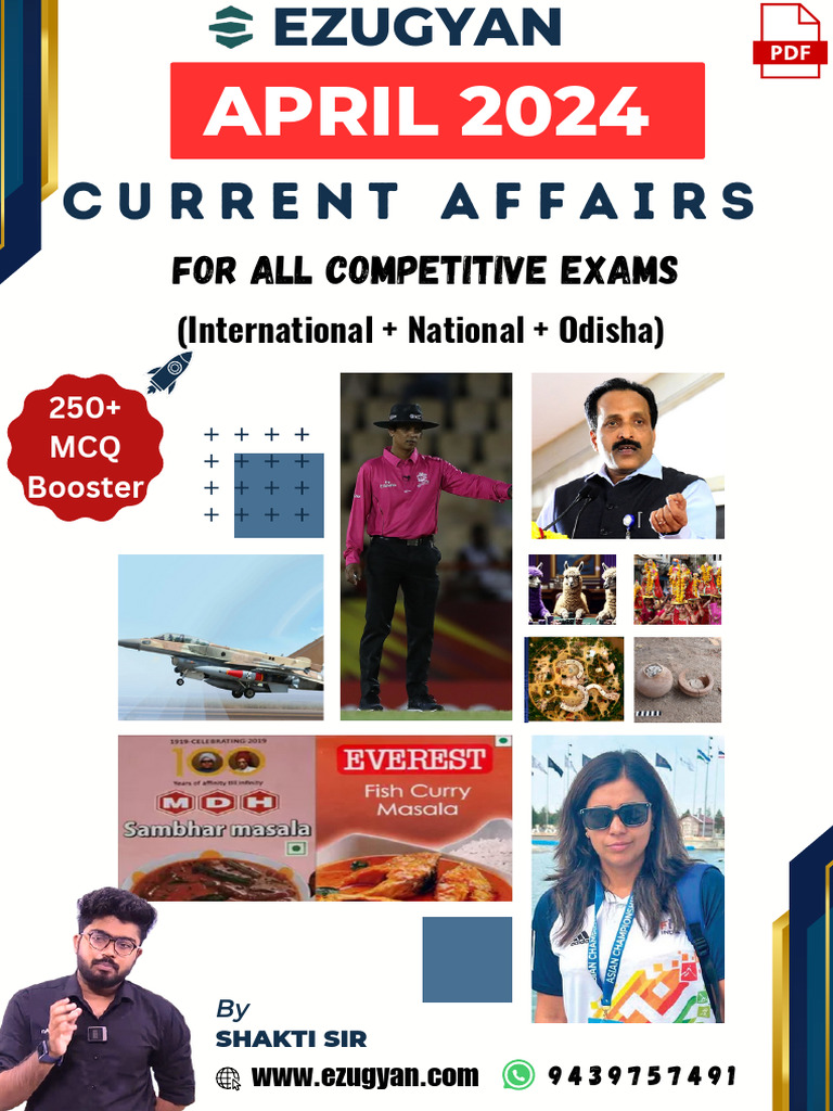 April 2024 Monthly Current Affairs MCQ Booster by EZugyAn | PDF | Biogas
