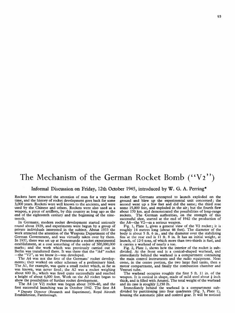 German V2 Rocket Mechanism Overview | PDF | Rocket | Rocket Engine
