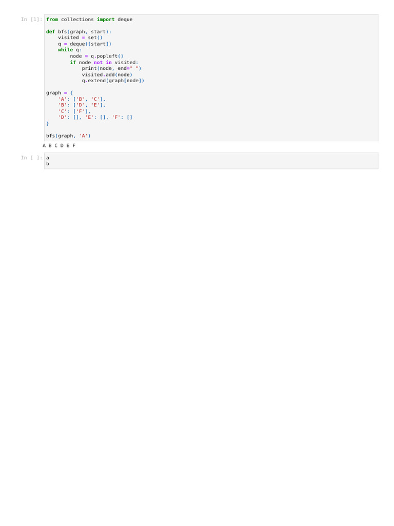 BFS Algorithm Implementation in Python | PDF