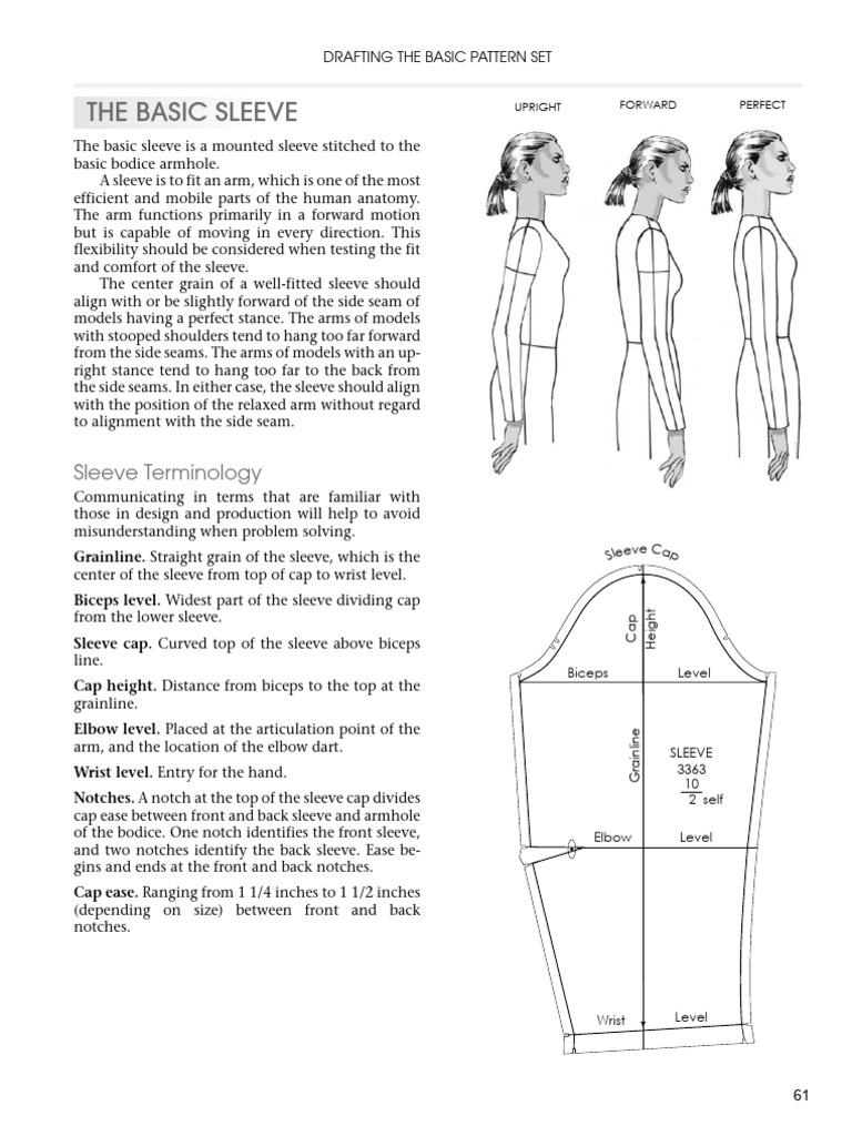 Drafting a Basic Sleeve Pattern Guide | PDF | Seam (Sewing) | Arm