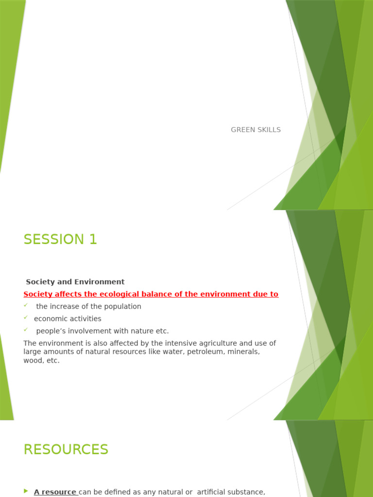 Understanding Green Skills and Resources | PDF | Sustainability ...