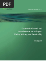 Economic Growth and Development in Malaysia-Policy Making and Leadership