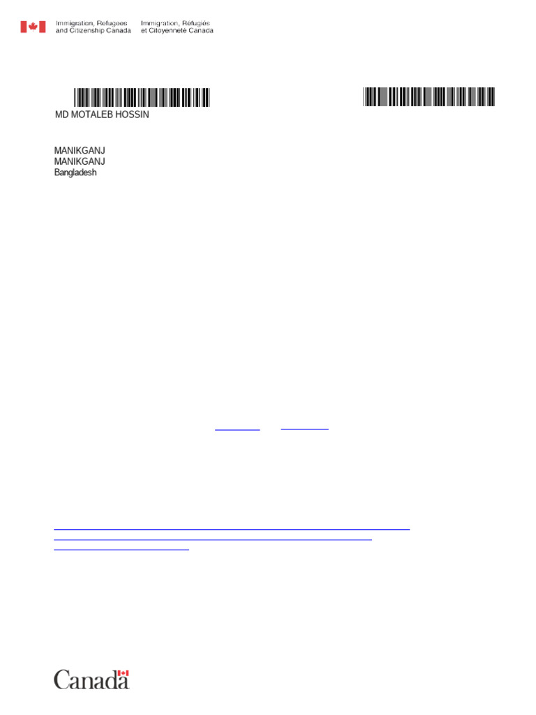 Biometric Instruction Letter for Canada | PDF | Immigration | Human ...