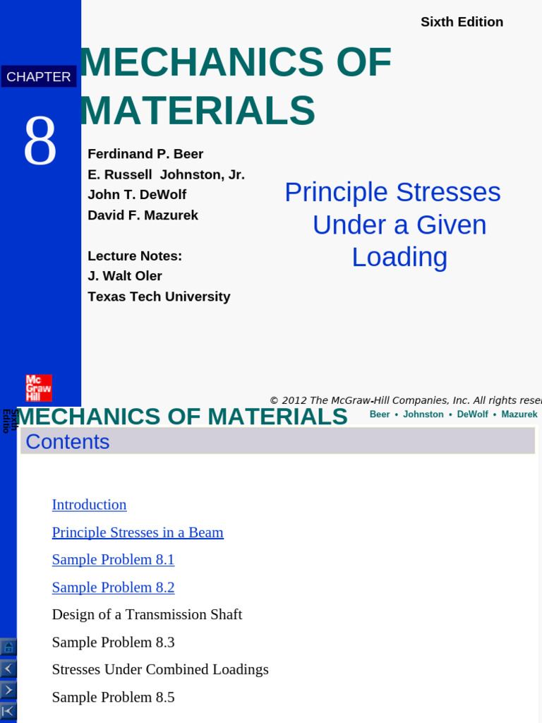 8 1 Principal Stresses | PDF | Bending | Stress (Mechanics)