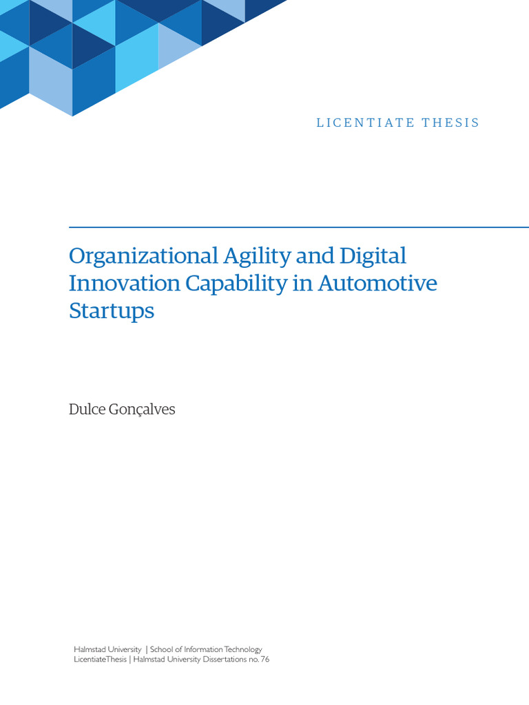 Agility and Innovation in Automotive Startups | PDF | Innovation ...