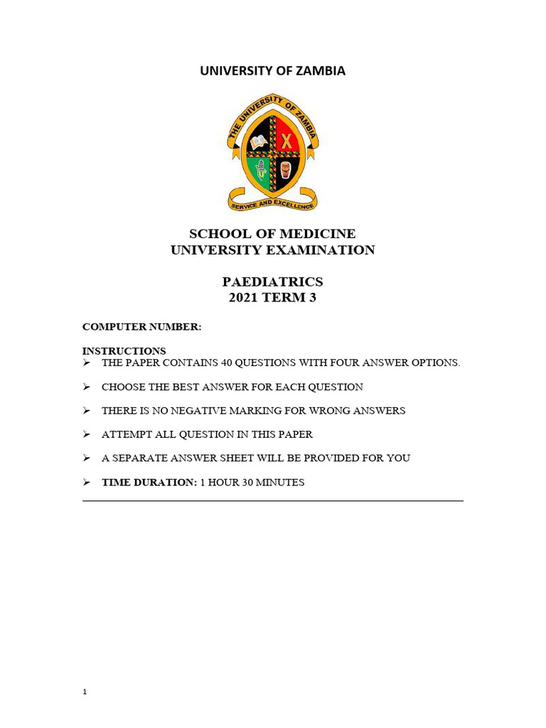 2021 TEST 3 Peads | PDF | Medical Specialties | Diseases And Disorders