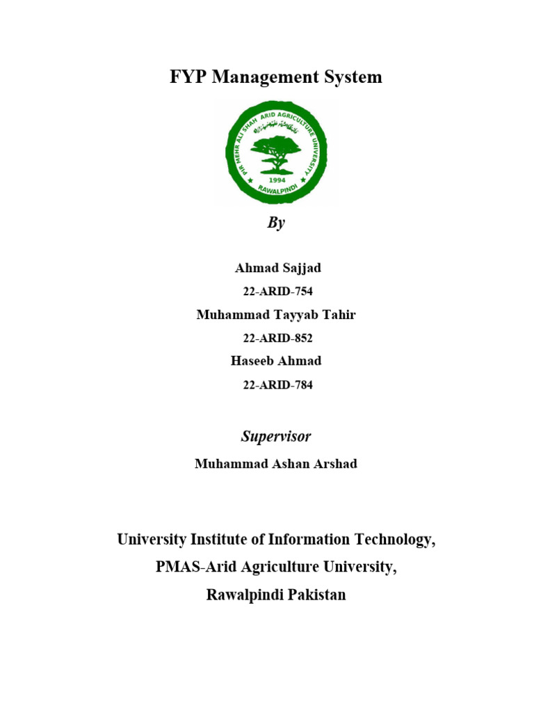 FYP Management System Overview | PDF | Use Case | Systems Engineering