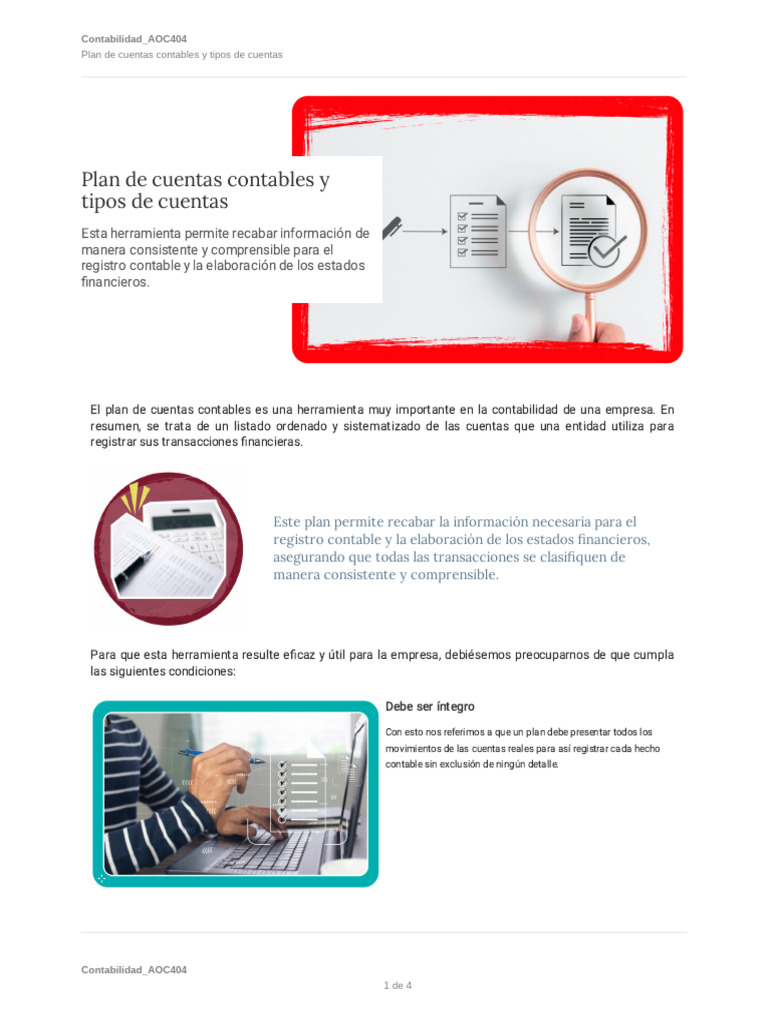 ContabilidadAOC404 Plan de Cuentas Contables y Tipos de Cuentas | PDF ...