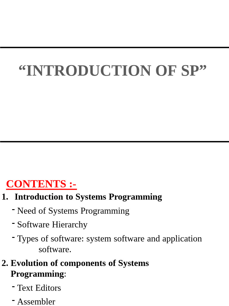 Systems Programming Overview and Components | PDF | Parsing | Assembly ...