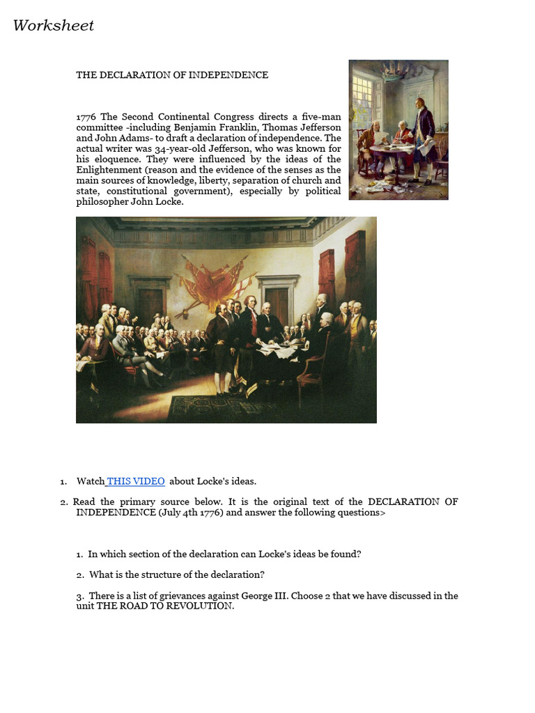 Understanding the Declaration of Independence | PDF | United States ...