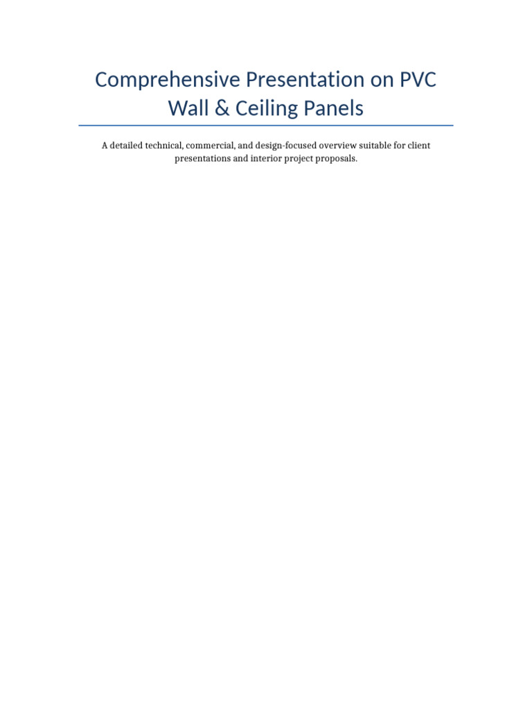 PVC Panels: Design & Installation Guide | PDF | Polyvinyl Chloride | Wall