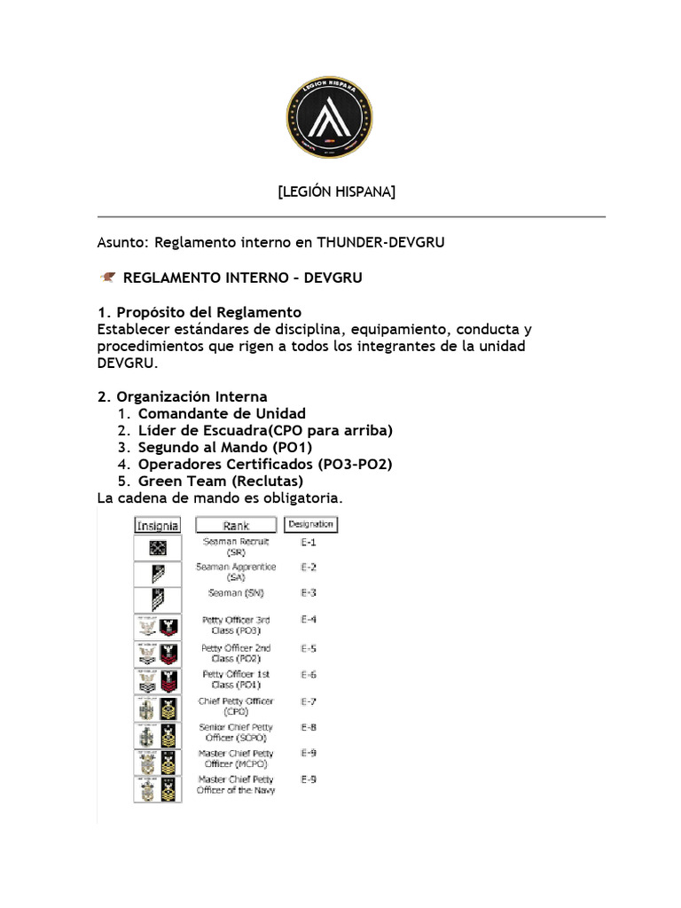 Legión Hispana Devgru | PDF