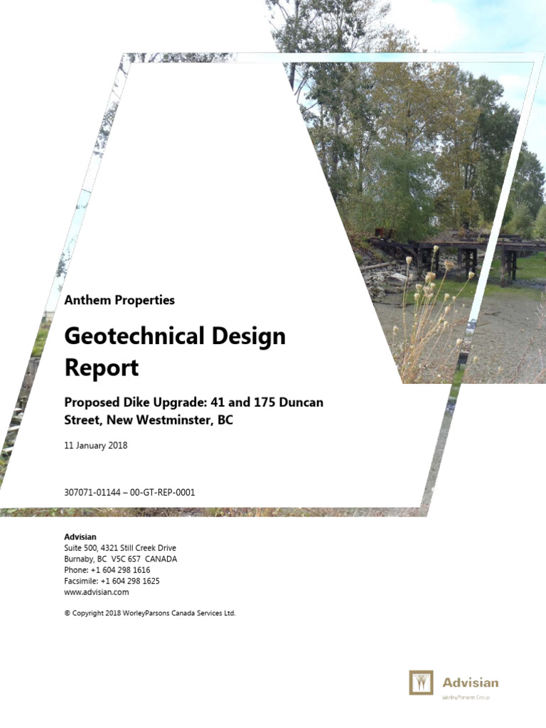 Geotechnical Report for Dike Upgrade BC | PDF | Earth Sciences | Civil ...