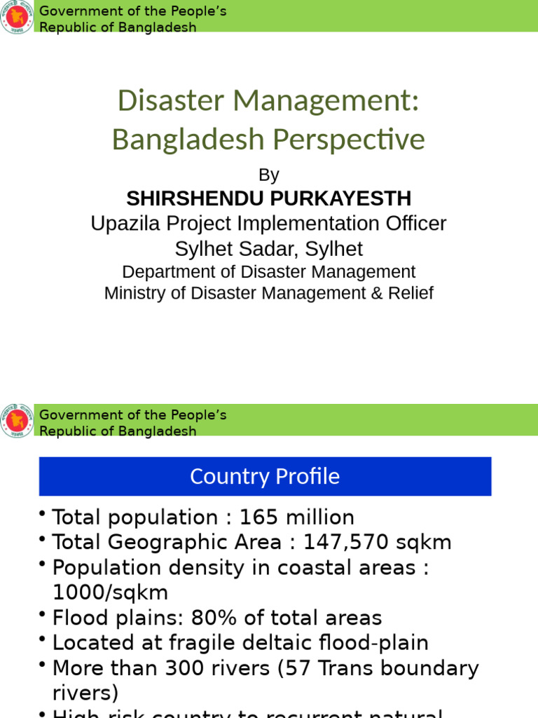 Disaster Management of Bangladesh by Shirshendu | PDF | Disaster Risk ...