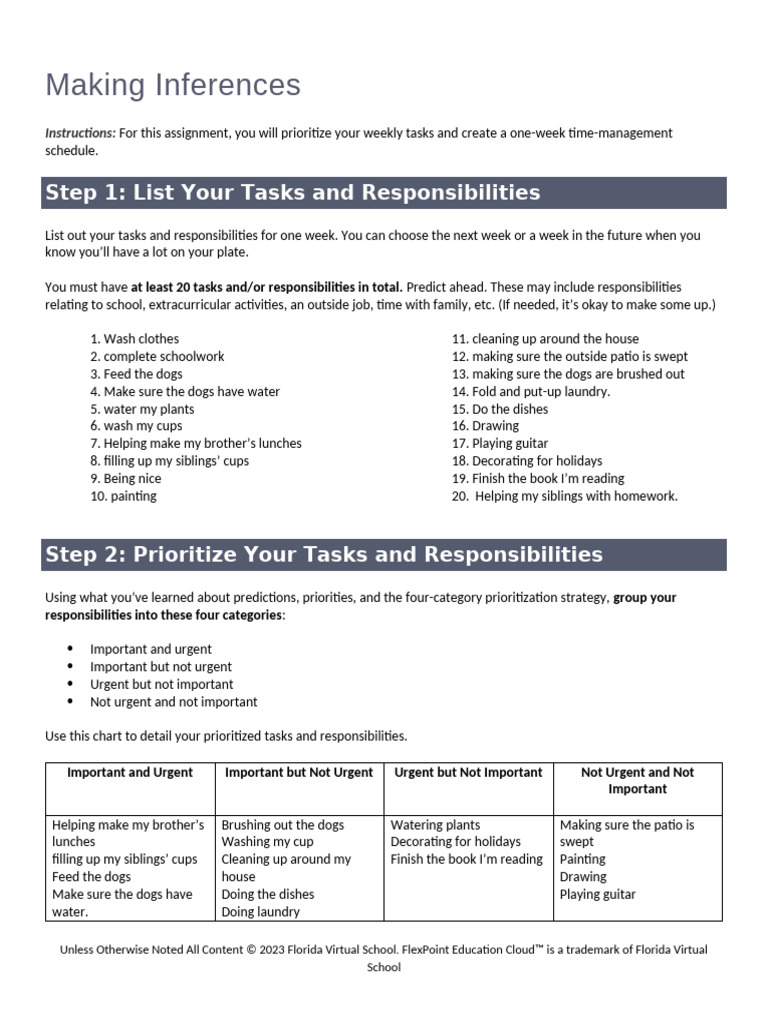 Weekly Task Management Guide | PDF