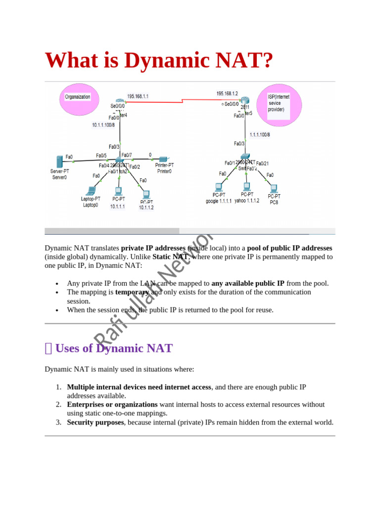 Understanding Dynamic NAT Explained | PDF | Ip Address | Network Layer ...