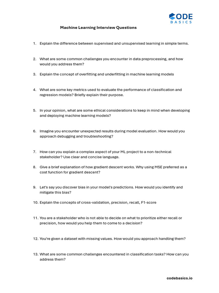 Interview Questions Bank | PDF | Machine Learning | Artificial Intelligence