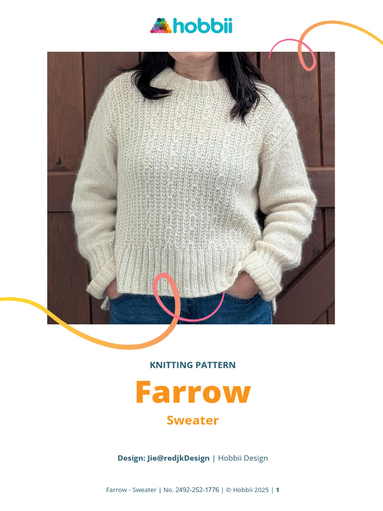 Farrow Sweater Knitting Pattern Guide | PDF | Knitting | Knitting Needle