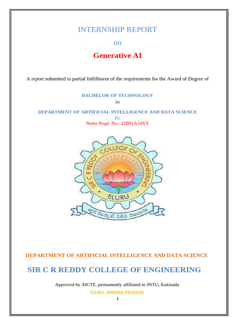 Generative AI Internship Report | PDF | Artificial Intelligence ...